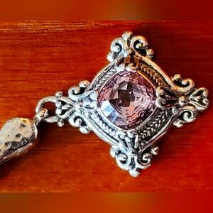 925 Sterling Silver Lavendar‎ Quartz Pendant